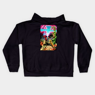 Trippy Psychedelic Surreal Visionary Psytrance Lion Kids Hoodie